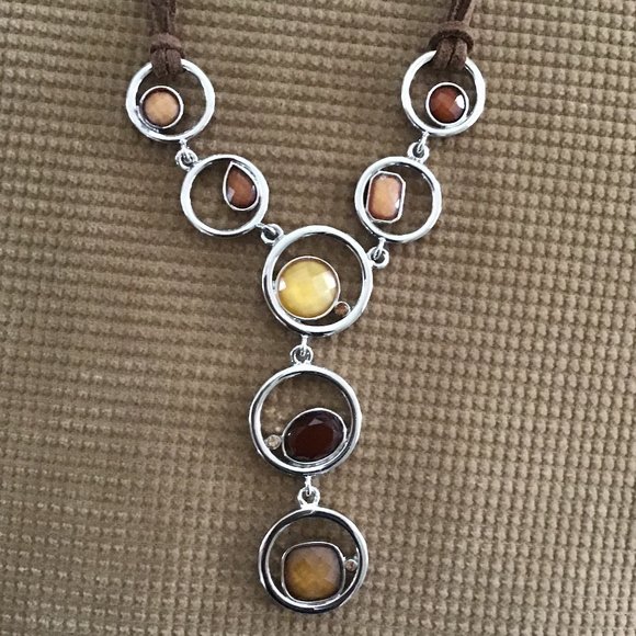 Lia Sophia Earthy Necklace with Suede Foundation Vintage - Picture 2 of 15